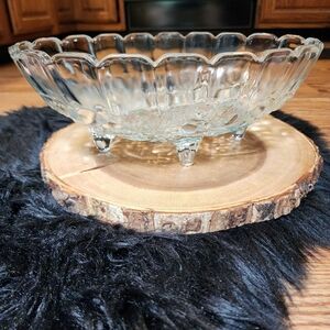 Vintage Indiana Glass Footed Fruit Bowl Grape Pattern